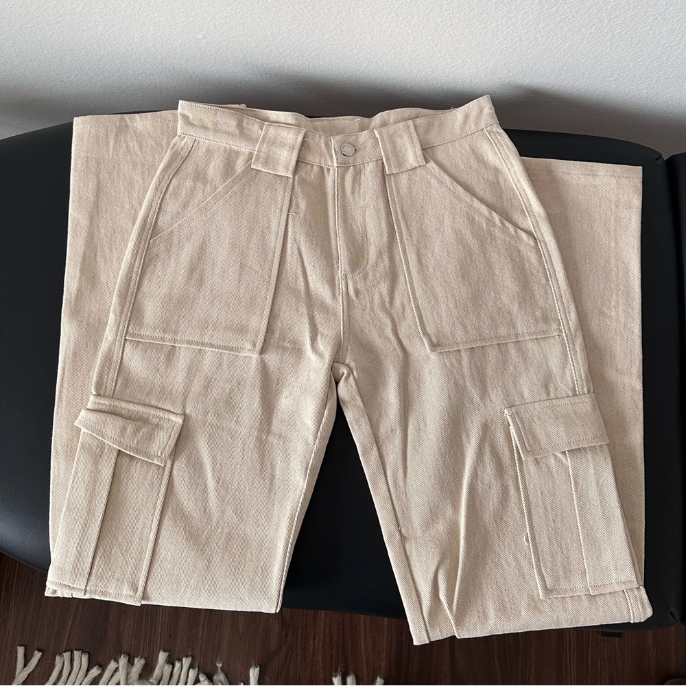 Cream Cargo Pants - Small - NWT